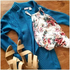Alloy Blue Knit Cocoon Cardigan Sweater